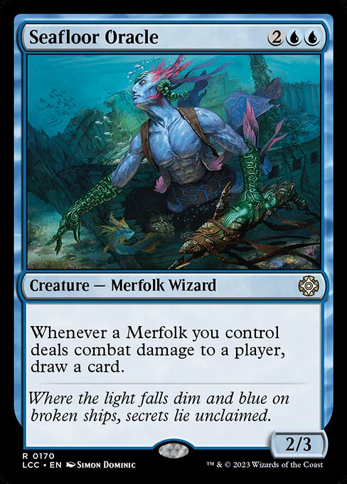 Whenever a Merfolk you control deals combat damage to a player, draw a card.