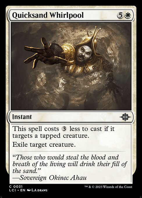 This spell costs {3} less to cast if it targets a tapped creature.
Exile target creature.