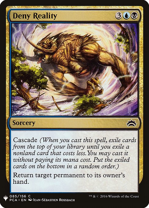 Cascade (When you cast this spell, exile cards from the top of your library until you exile a nonland card that costs less. You may cast it without paying its mana cost. Put the exiled cards on the bottom in a random order.)
Return target permanent to its owner's hand.