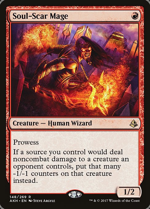 Prowess
If a source you control would deal noncombat damage to a creature an opponent controls, put that many -1/-1 counters on that creature instead.