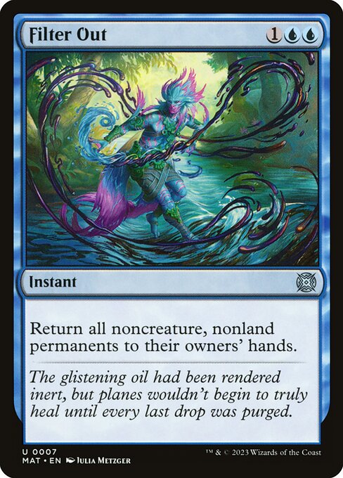 Return all noncreature, nonland permanents to their owners' hands.