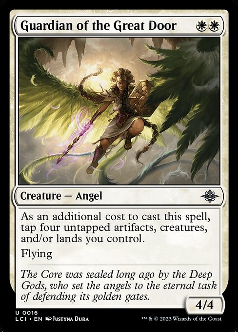 As an additional cost to cast this spell, tap four untapped artifacts, creatures, and/or lands you control.
Flying