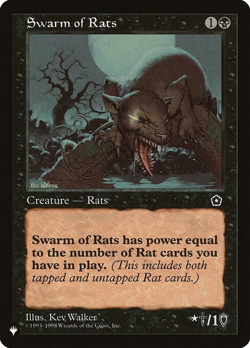 Swarm of Rats's power is equal to the number of Rats you control.