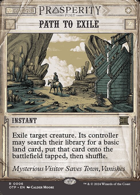 Exile target creature. Its controller may search their library for a basic land card, put that card onto the battlefield tapped, then shuffle.