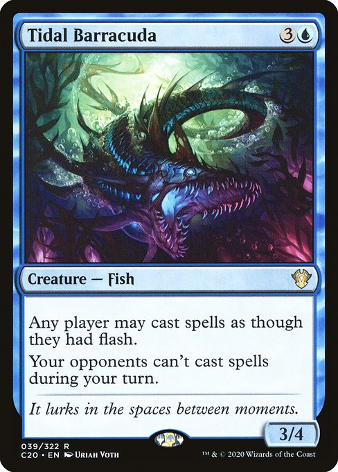 Any player may cast spells as though they had flash.
Your opponents can't cast spells during your turn.