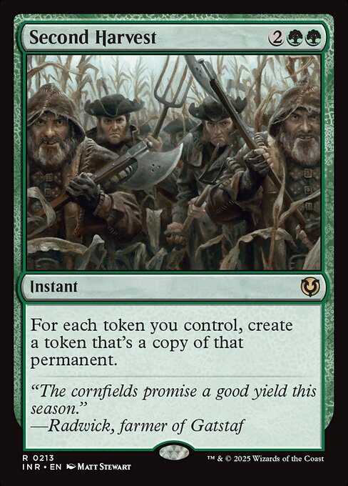 For each token you control, create a token that's a copy of that permanent.