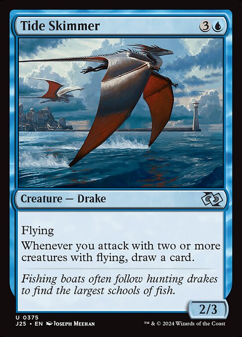 Flying
Whenever you attack with two or more creatures with flying, draw a card.