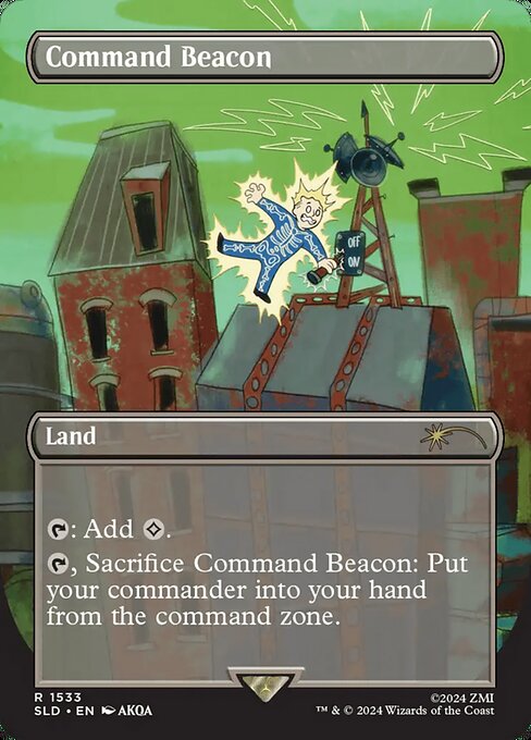 {T}: Add {C}.
{T}, Sacrifice Command Beacon: Put your commander into your hand from the command zone.