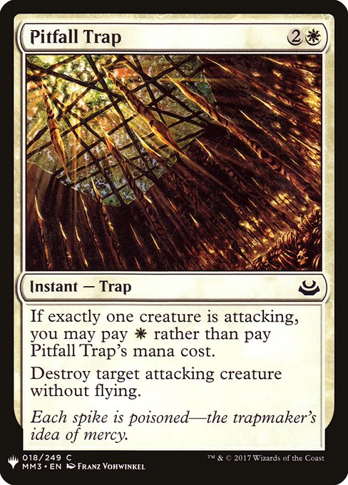 If exactly one creature is attacking, you may pay {W} rather than pay this spell's mana cost.
Destroy target attacking creature without flying.