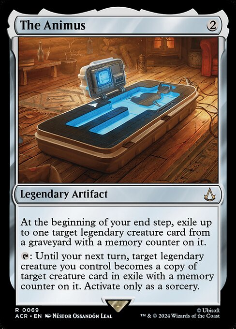 At the beginning of your end step, exile up to one target legendary creature card from a graveyard with a memory counter on it.
{T}: Until your next turn, target legendary creature you control becomes a copy of target creature card in exile with a memory counter on it. Activate only as a sorcery.