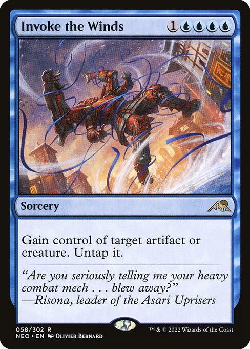 Gain control of target artifact or creature. Untap it.