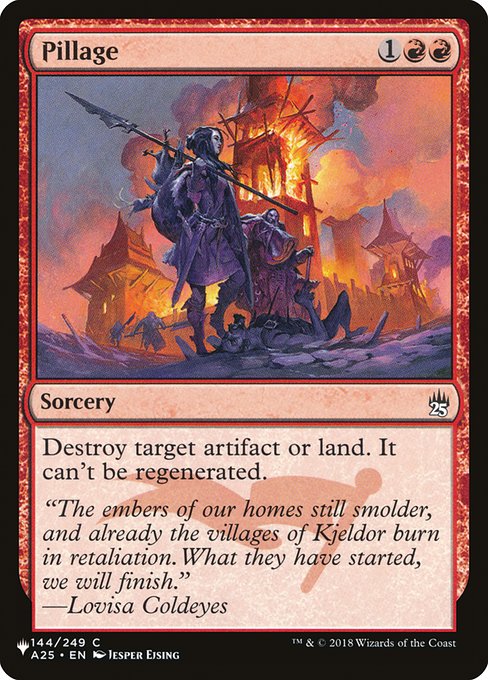 Destroy target artifact or land. It can't be regenerated.