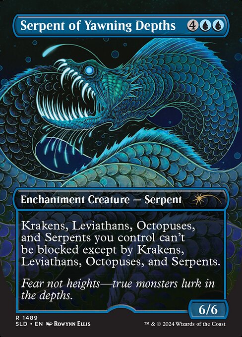 Krakens, Leviathans, Octopuses, and Serpents you control can't be blocked except by Krakens, Leviathans, Octopuses, and Serpents.
