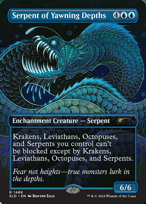 Krakens, Leviathans, Octopuses, and Serpents you control can't be blocked except by Krakens, Leviathans, Octopuses, and Serpents.