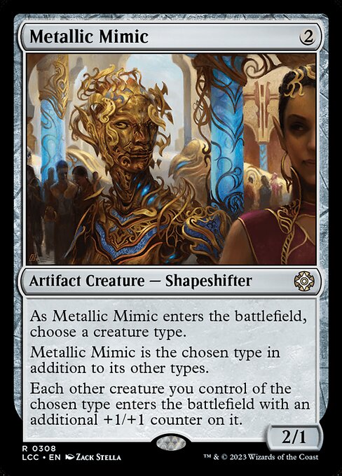 As this creature enters, choose a creature type.
This creature is the chosen type in addition to its other types.
Each other creature you control of the chosen type enters with an additional +1/+1 counter on it.
