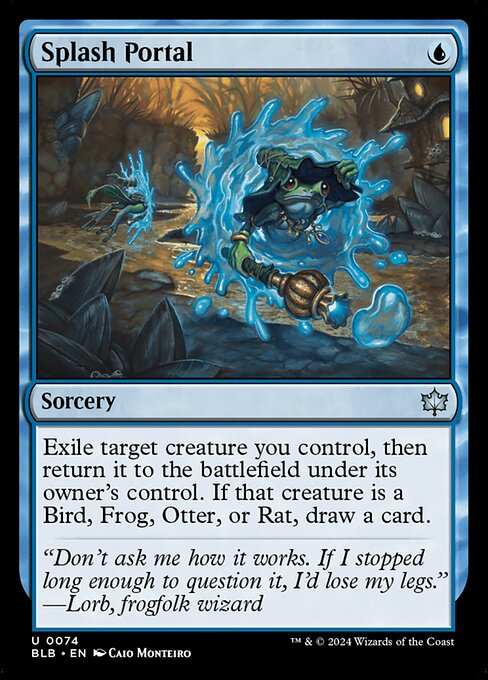 Exile target creature you control, then return it to the battlefield under its owner's control. If that creature is a Bird, Frog, Otter, or Rat, draw a card.