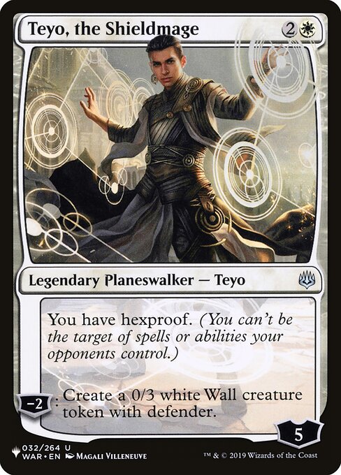 You have hexproof. (You can't be the target of spells or abilities your opponents control.)
−2: Create a 0/3 white Wall creature token with defender.