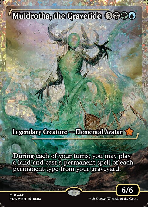 During each of your turns, you may play a land and cast a permanent spell of each permanent type from your graveyard. (If a card has multiple permanent types, choose one as you play it.)