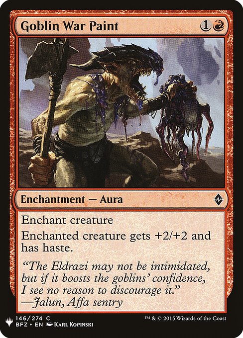 Enchant creature
Enchanted creature gets +2/+2 and has haste.