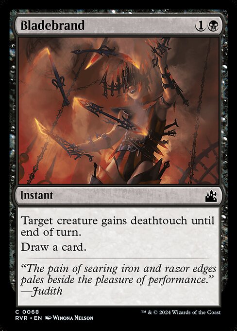 Target creature gains deathtouch until end of turn.
Draw a card.