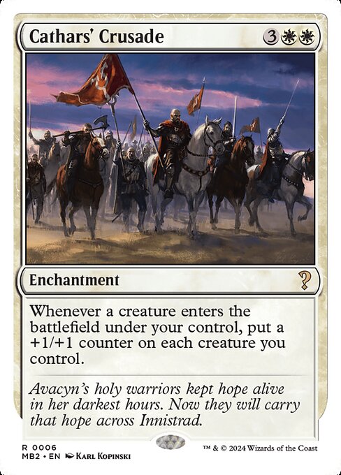 Whenever a creature you control enters, put a +1/+1 counter on each creature you control.