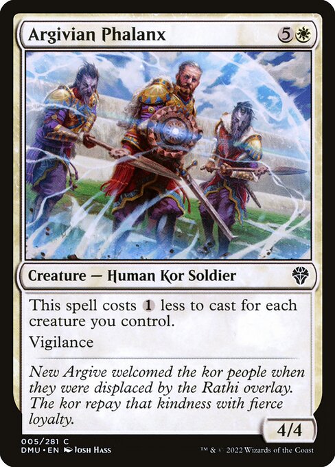This spell costs {1} less to cast for each creature you control.
Vigilance