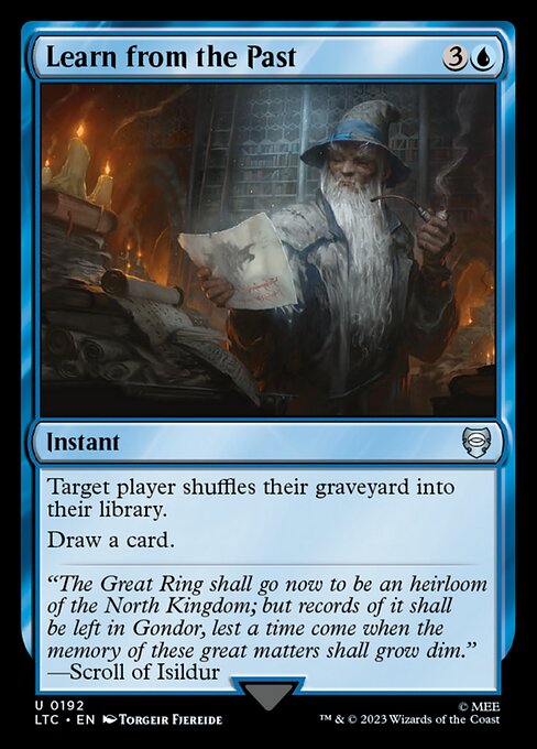 Target player shuffles their graveyard into their library.
Draw a card.