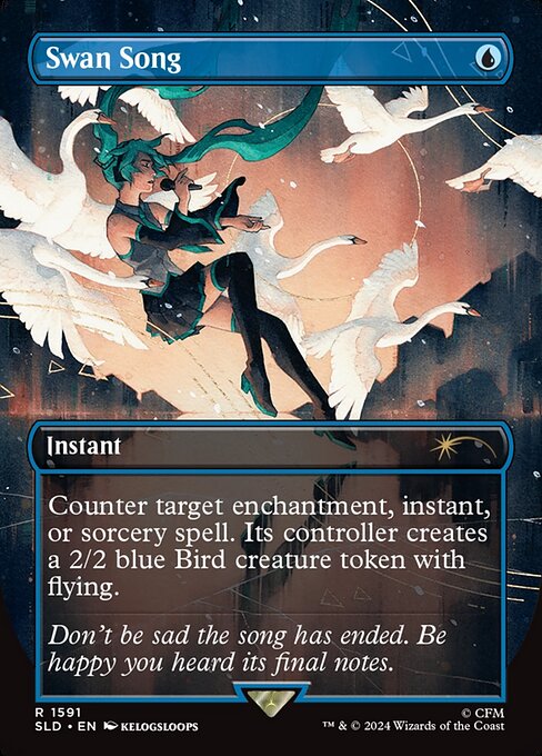 Counter target enchantment, instant, or sorcery spell. Its controller creates a 2/2 blue Bird creature token with flying.
