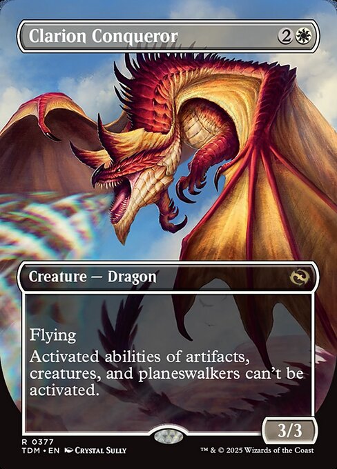 Flying
Activated abilities of artifacts, creatures, and planeswalkers can't be activated.   Flying
Activated abilities of artifacts, creatures, and planeswalkers can't be activated.