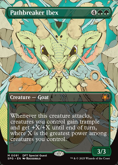 Whenever this creature attacks, creatures you control gain trample and get +X/+X until end of turn, where X is the greatest power among creatures you control.