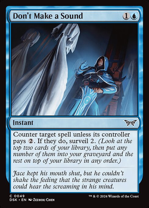 Counter target spell unless its controller pays {2}. If they do, surveil 2. (Look at the top two cards of your library, then put any number of them into your graveyard and the rest on top of your library in any order.)