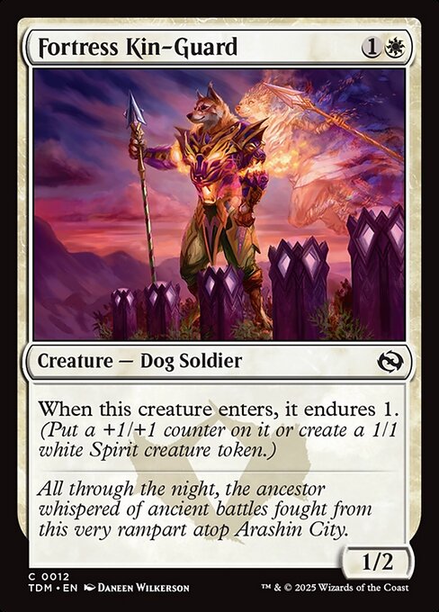 When this creature enters, it endures 1. (Put a +1/+1 counter on it or create a 1/1 white Spirit creature token.)
