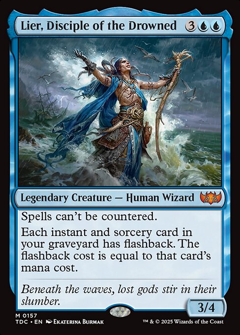 Spells can't be countered.
Each instant and sorcery card in your graveyard has flashback. The flashback cost is equal to that card's mana cost.