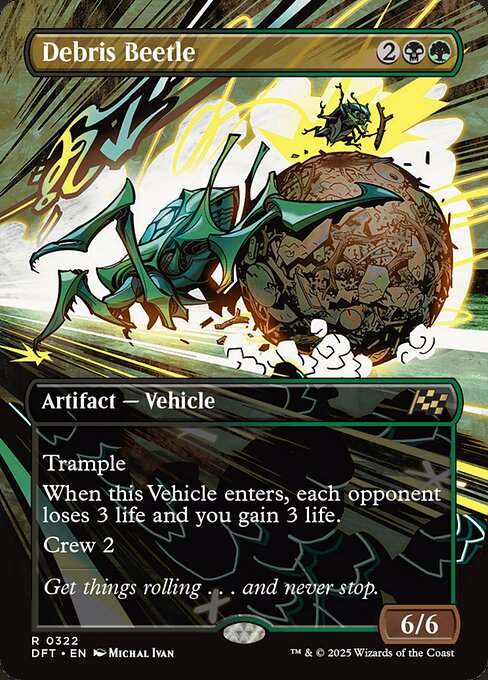 Trample
When this Vehicle enters, each opponent loses 3 life and you gain 3 life.
Crew 2