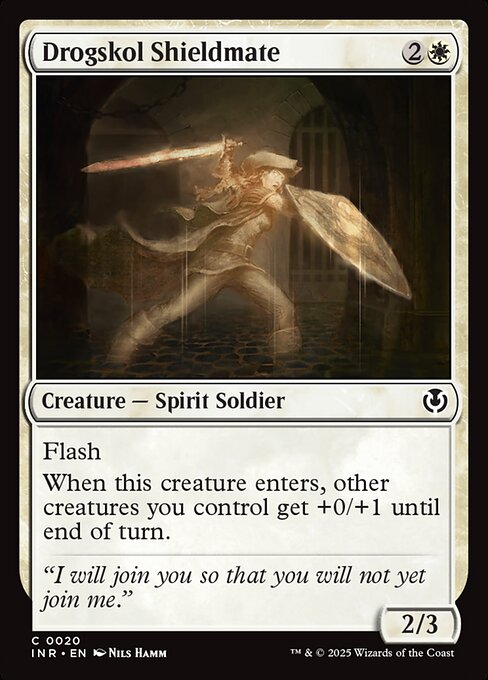 Flash
When this creature enters, other creatures you control get +0/+1 until end of turn.