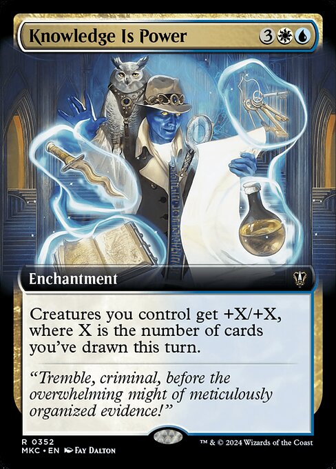 Creatures you control get +X/+X, where X is the number of cards you've drawn this turn.