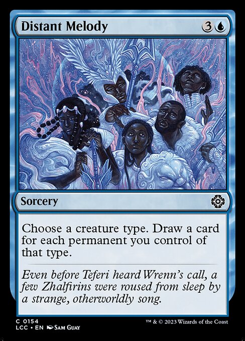Choose a creature type. Draw a card for each permanent you control of that type.