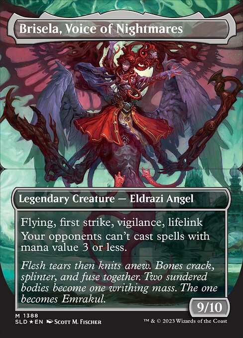 Flying, first strike, vigilance, lifelink
Your opponents can't cast spells with mana value 3 or less.