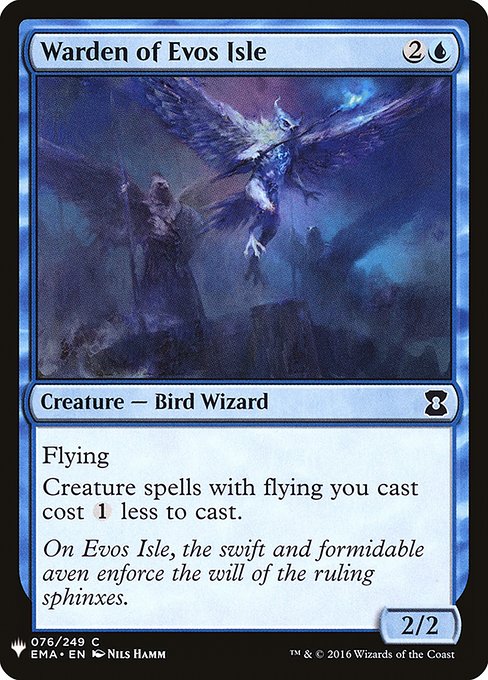 Flying
Creature spells with flying you cast cost {1} less to cast.