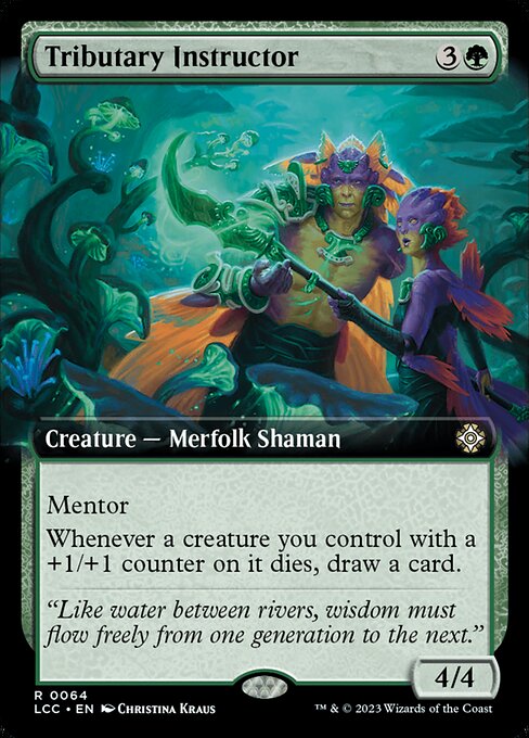 Mentor (Whenever this creature attacks, put a +1/+1 counter on target attacking creature with lesser power.)
Whenever a creature you control with a +1/+1 counter on it dies, draw a card.