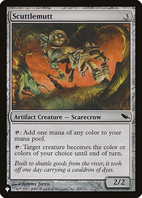 {T}: Add one mana of any color.
{T}: Target creature becomes the color or colors of your choice until end of turn.