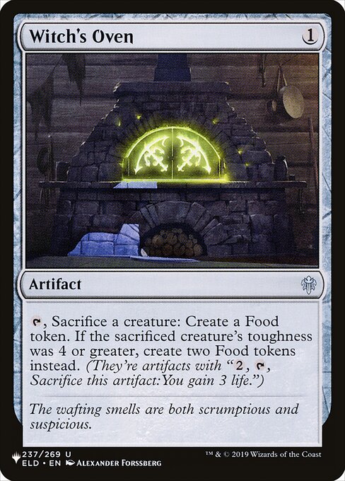 {T}, Sacrifice a creature: Create a Food token. If the sacrificed creature's toughness was 4 or greater, create two Food tokens instead. (They're artifacts with "{2}, {T}, Sacrifice this artifact: You gain 3 life.")