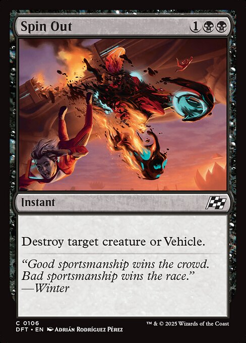 Destroy target creature or Vehicle.