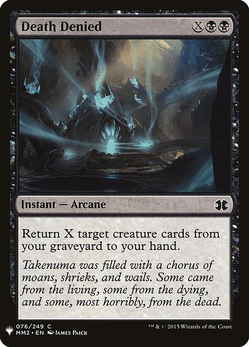 Return X target creature cards from your graveyard to your hand.