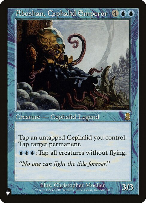 Tap an untapped Octopus you control: Tap target permanent.
{U}{U}{U}: Tap all creatures without flying.
