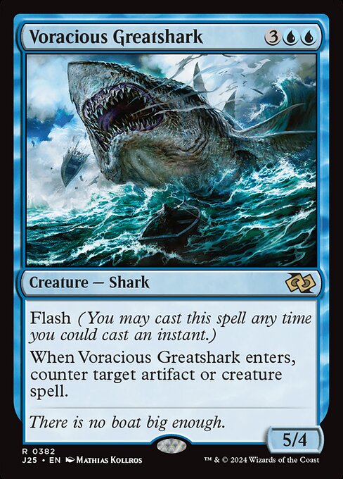 Flash (You may cast this spell any time you could cast an instant.)
When this creature enters, counter target artifact or creature spell.