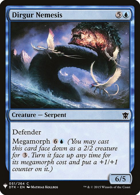 Defender
Megamorph {6}{U} (You may cast this card face down as a 2/2 creature for {3}. Turn it face up any time for its megamorph cost and put a +1/+1 counter on it.)