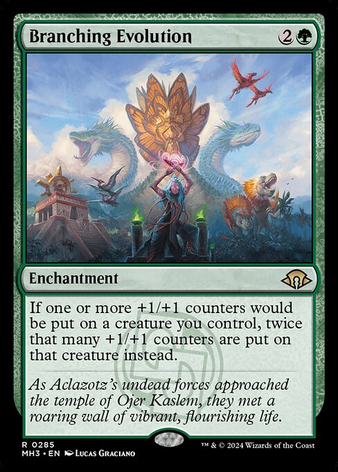 If one or more +1/+1 counters would be put on a creature you control, twice that many +1/+1 counters are put on that creature instead.