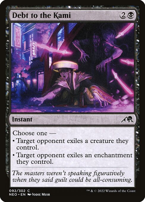 Choose one —
• Target opponent exiles a creature they control.
• Target opponent exiles an enchantment they control.
