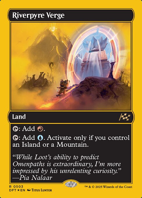 {T}: Add {R}.
{T}: Add {U}. Activate only if you control an Island or a Mountain.